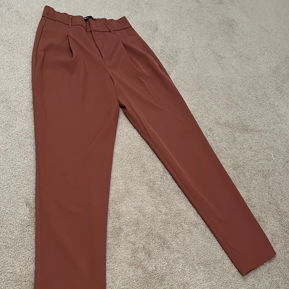 Dusty rose Zara high waisted pants